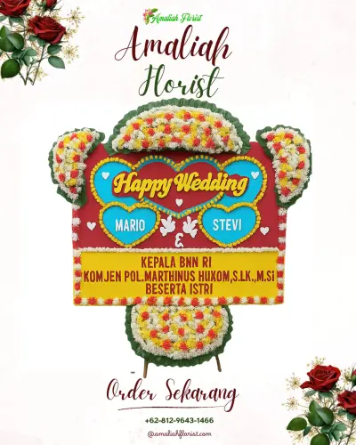 Karangan Papan Bunga Pernikahan di Jajarwayang
